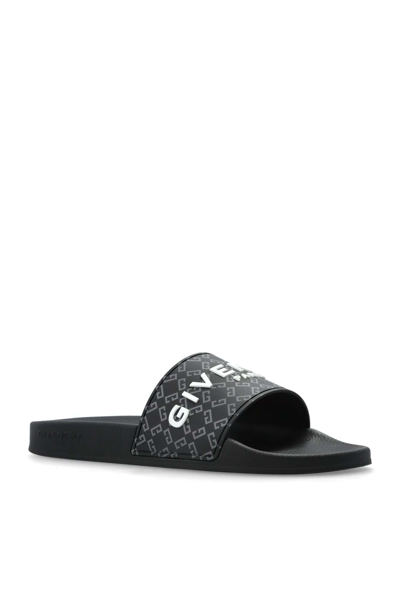 Givenchy black and white slides best sale